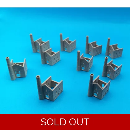 Mini Cornish Mine Houses (x10) - Medium Stone